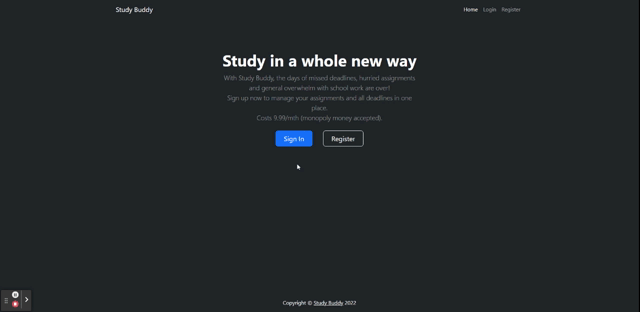 A screenshot of Study Buddy app